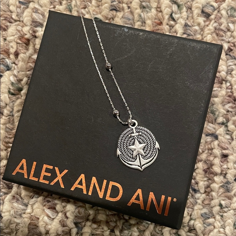 Alex and Ani Silver Anchor Pendant Necklace